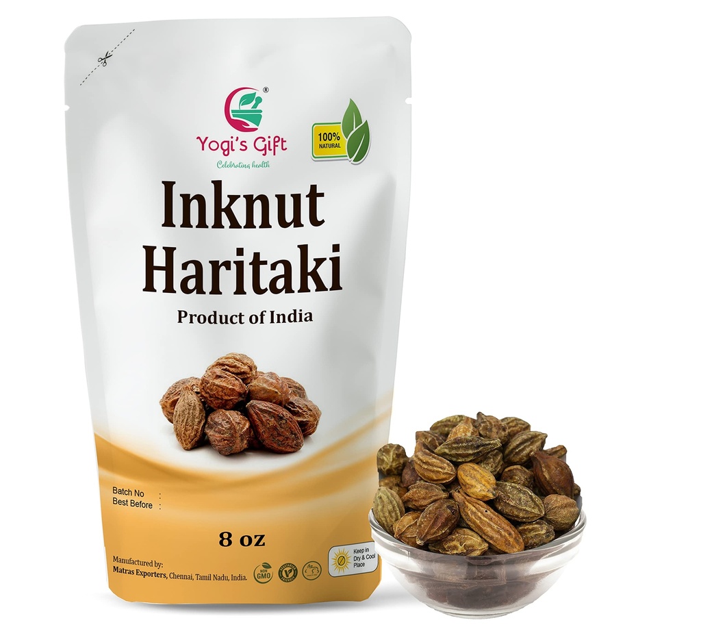 Haritaki/Inknut per Dark Circles | 8 Ounce (227 Grammi) | 100% naturale Dried Whole herb | Terminalia chebula | by Yogi's Gift®
