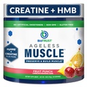 BioTrust Ageless Muscle Builder - Creatina HMB Polvere con vitamina D3 & Betaine - Costruire & Preserve Naturally Declining Muscle Mass & Strength - Fruit Punch, 30 Servings