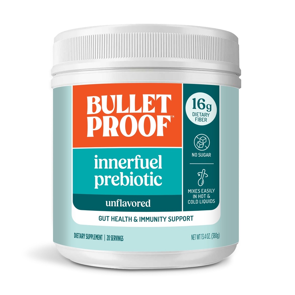 Polvere di fibra prebiotica non aromatizzata a prova di proiettile, 13.4 once, supplemento per la salute del fegato, la salute digestiva e il supporto immunitario, prebiotici origine vegetale, 0g Zucchero, Vary di imballaggio
