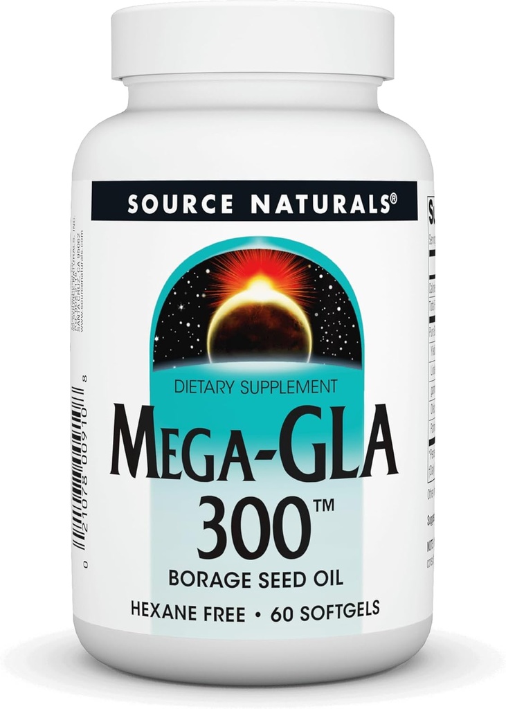 Fonte Naturals Mega-GLA 300 - Borage Seed Oil Questo è Hexane-Free - 60 Softgels