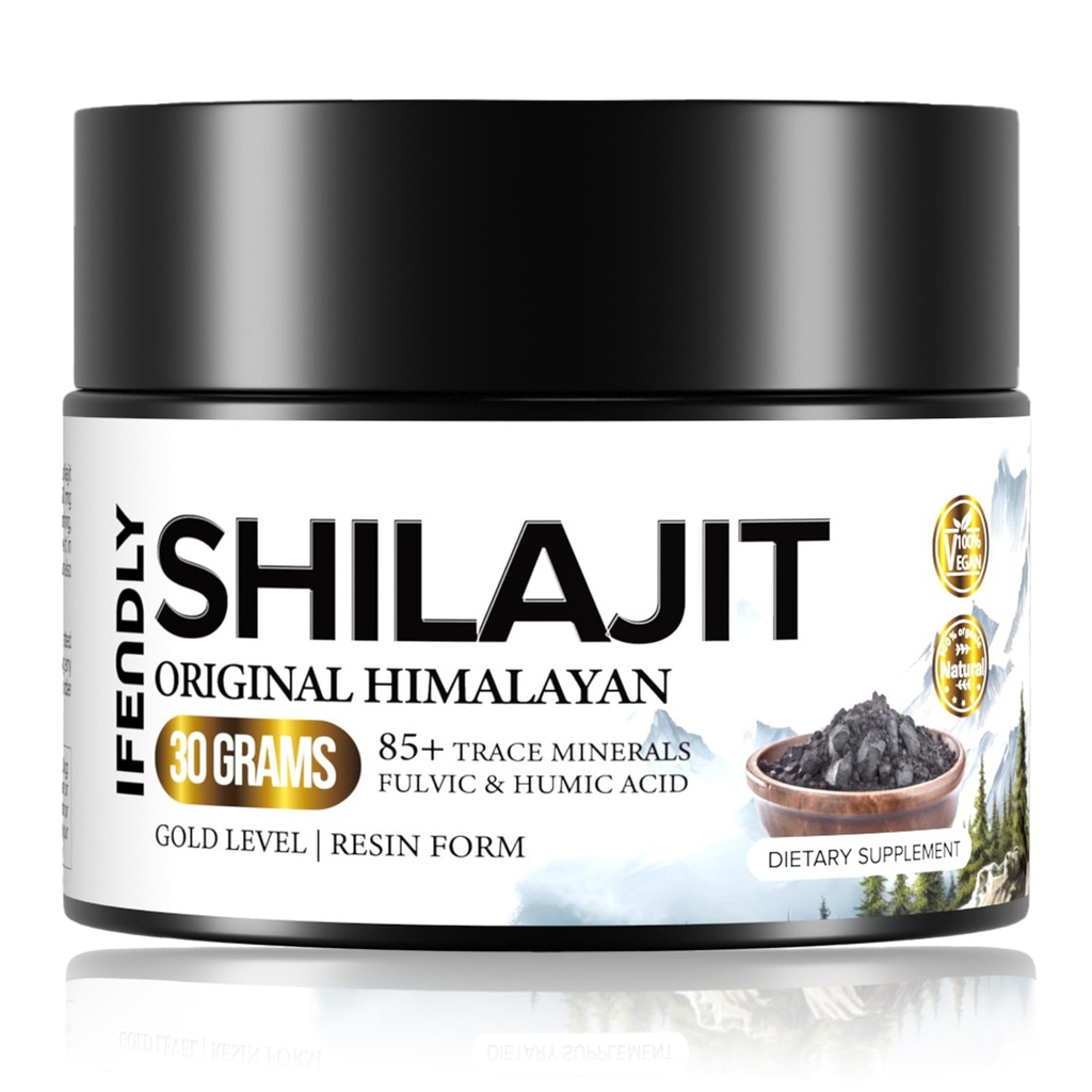 Shilajit Resina, Shilajit per uomini e donne, Shilajit Pure Himalayan Organic - 600mg Potency Gold Grade, con 85+ Trace Minerals, Fulvic & Humic Acid, per Stamina, Immunity & Strength, 50 Servings (30g)
