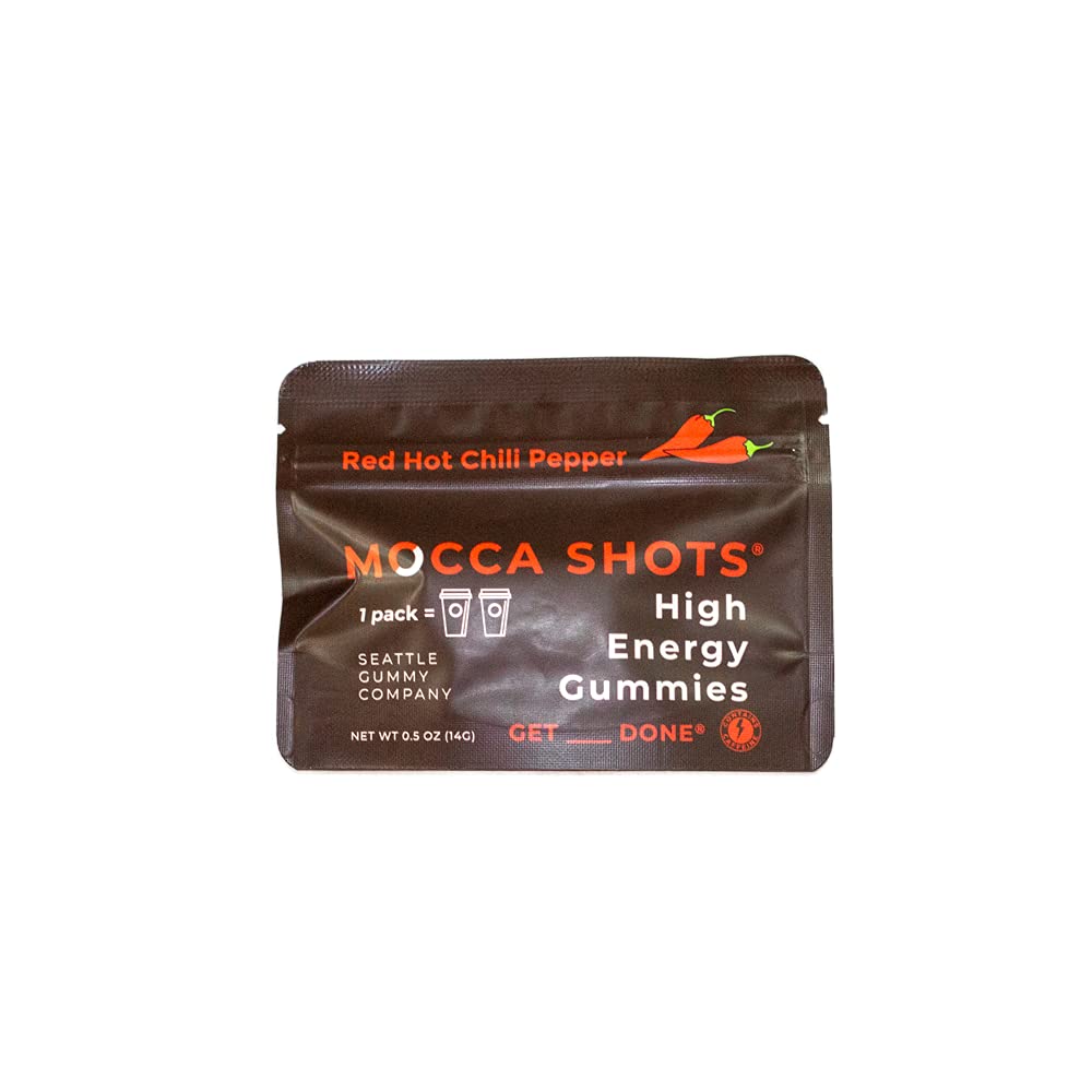 Caffeina Energy Chews 12-Pack, 200 mg di caffeina per confezione! Caffeina Boost, Caffè Energy Gummy, Vegan, Gluten Free – Mocca Shots Red Hot Chili Pepper Chocolate
