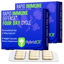 HybridCR Rapid Immune Support Supplemento – Supplemento 4 giorni di immunità - Booster di difesa immunitaria con Echinacea, Ginseng, Andrographis, Zinco, Selenio – Supporto di sistema di dimensioni di viaggio – 24 Caps, 2 Dose Packs