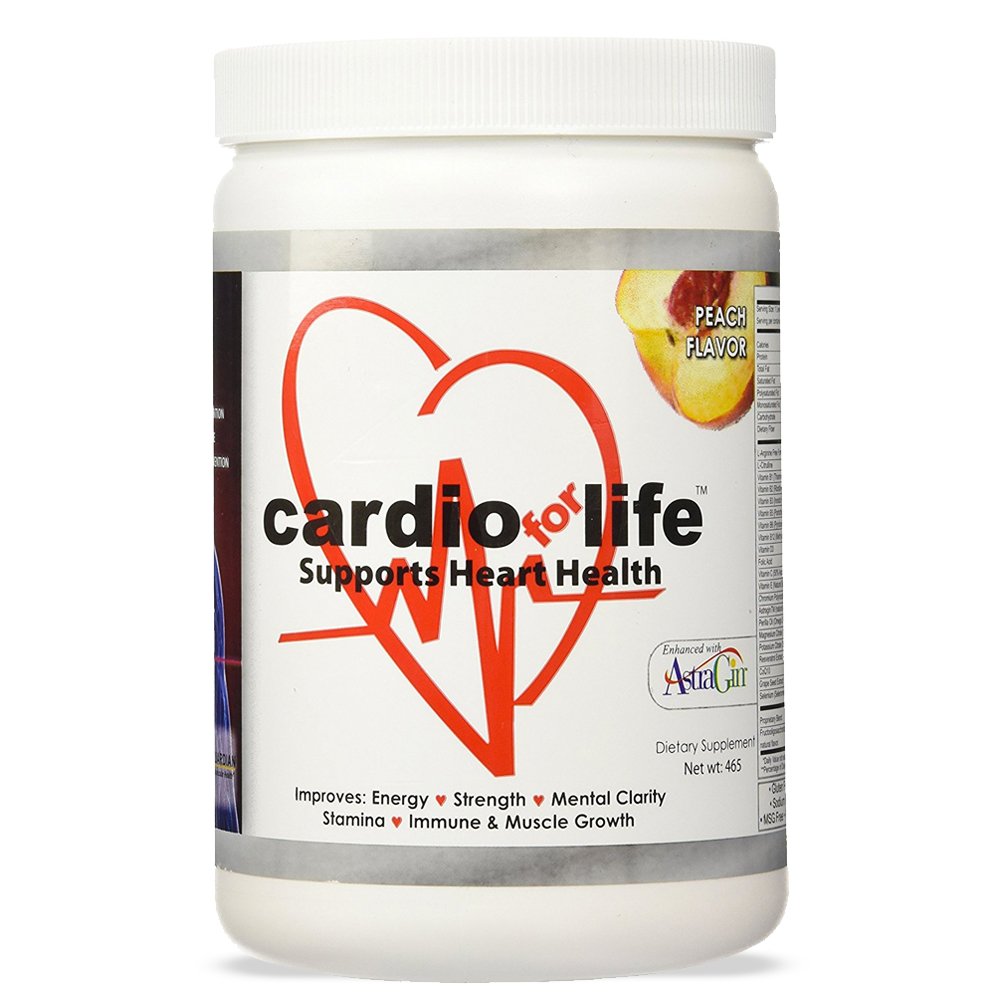 Cardio per la vita L-Arginina Polvere 16oz - Integratore naturale Nitrico Integratore di ossigeno Cardiovascolare Aumentare l'energia - Peach
