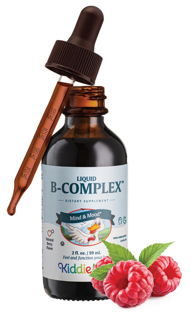 Maxi Salute bambini Raspberry Vitamina B Complex - Supplemento di vitamina B12 - Sublingual B Vitamine Complesso Gocce per bambini con B1 B2 B3 B6 Biotin Folic Acid - 2 fl.