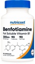 Nutricost Benfotiamine 300mg, 90 Capsule - Gluten Free, Non OGM e Vitamina Solubile Grasso Per vegetariani B1