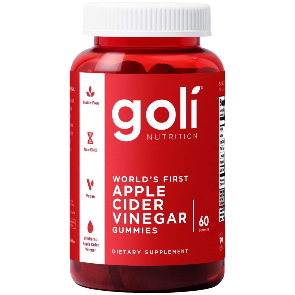 Goli Aceto di Sidro di Mele Vitamine - 60 Conte - Vitamina B12, Gelatin-Free, Senza Glutine, Vegan & Non OGM