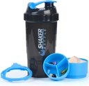 Protein Shaker Bottiglia - Bottiglia Dell'Acqua Sportiva - Non Slip 3 Layer Twist Off 3oz Tazze con Vassoio Pillola - Miscelatore della Bottiglia della Proof Shake- Protein Powder 22 oz Shake Cup con Conservazione