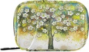 Cassa di pedaggio floreale albero pittura a olio Box 7 giorni Pill Case Bag organizzatore della pedana di viaggio con Zipper portatile settimanale formato compatto per il supporto supplemento di vitamina