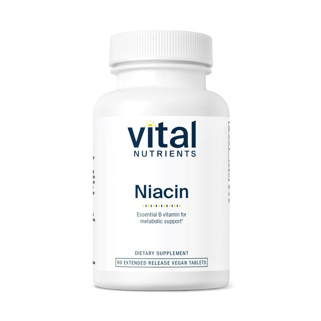 Vital Nutrients Niacin 500mg | Timed-Release Niacin Supplemento per gli uomini e le donne | Vitamina B3 Supporta la salute del cuore e la proteina & il metabolismo grasso | Gluten, latticini, soia Free | Non-GMO | 90 compresse