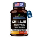 SANDHUHERBALS Shilajit Capsule per Uomini e Donne | Pure Himalayan Blend con Ashwagandha | High Potency and Energy Supplement | 2 Mesi di alimentazione | per potenza extra e Stamina | Combo con Sea Moss