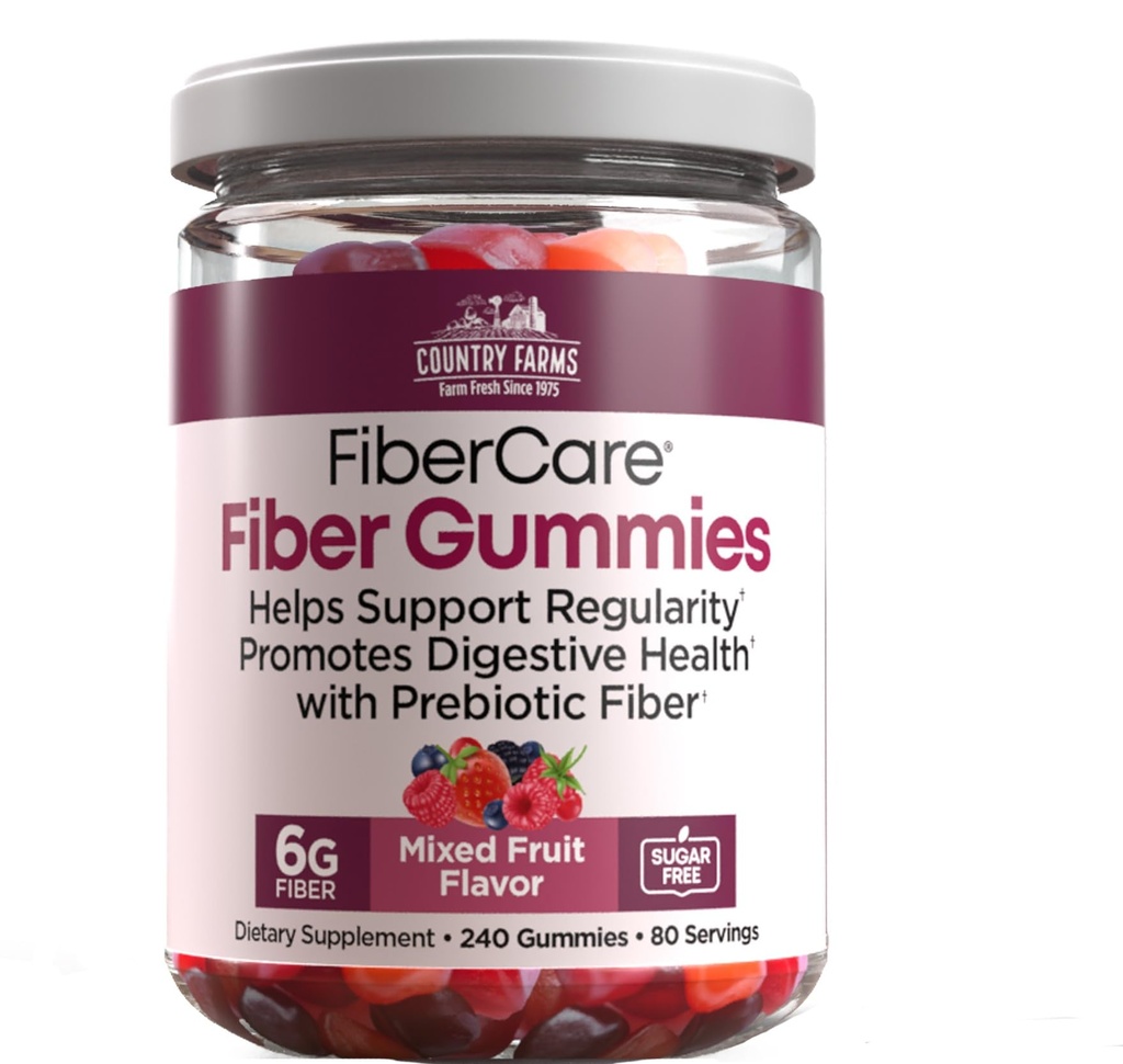 Gummies | Supporta la regolarità | Promuovere la salute digestiva | con prebiotico | Frutta mista sapore | 6g per fibra | (240 Gummies) | 80 giorni forniture