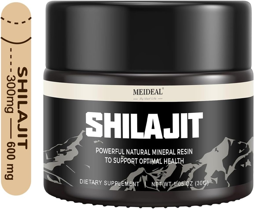 Shilajit Pure Himalayan Organic Shilajit Resina, Natural Shilajit Resina con Acido Fulvico, 85+ Minerali Trace, Organic Ayurvedic Blend for Energy & Immune System Support, 30 Grammi (1 Pc)