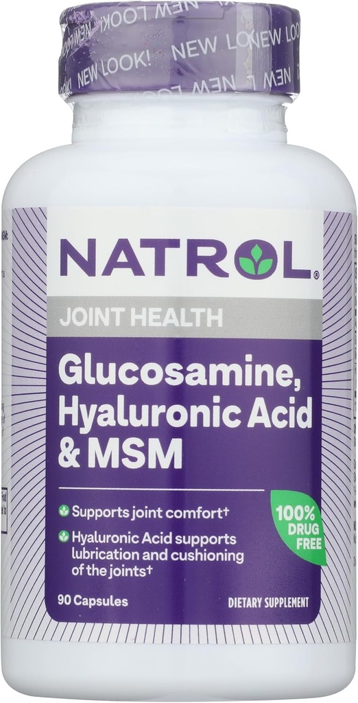 Natrol Glucosamina, Acido Ialuronico e MSM, 90 capsule