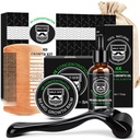 MALE GOD Beard Growth Kit, Beard Kit W/Beard Growth Oil, Beard Balm, Beard Comb, Massager per Spot/Patchy Beard, Regali di Natale per gli uomini Lui ragazzo marito