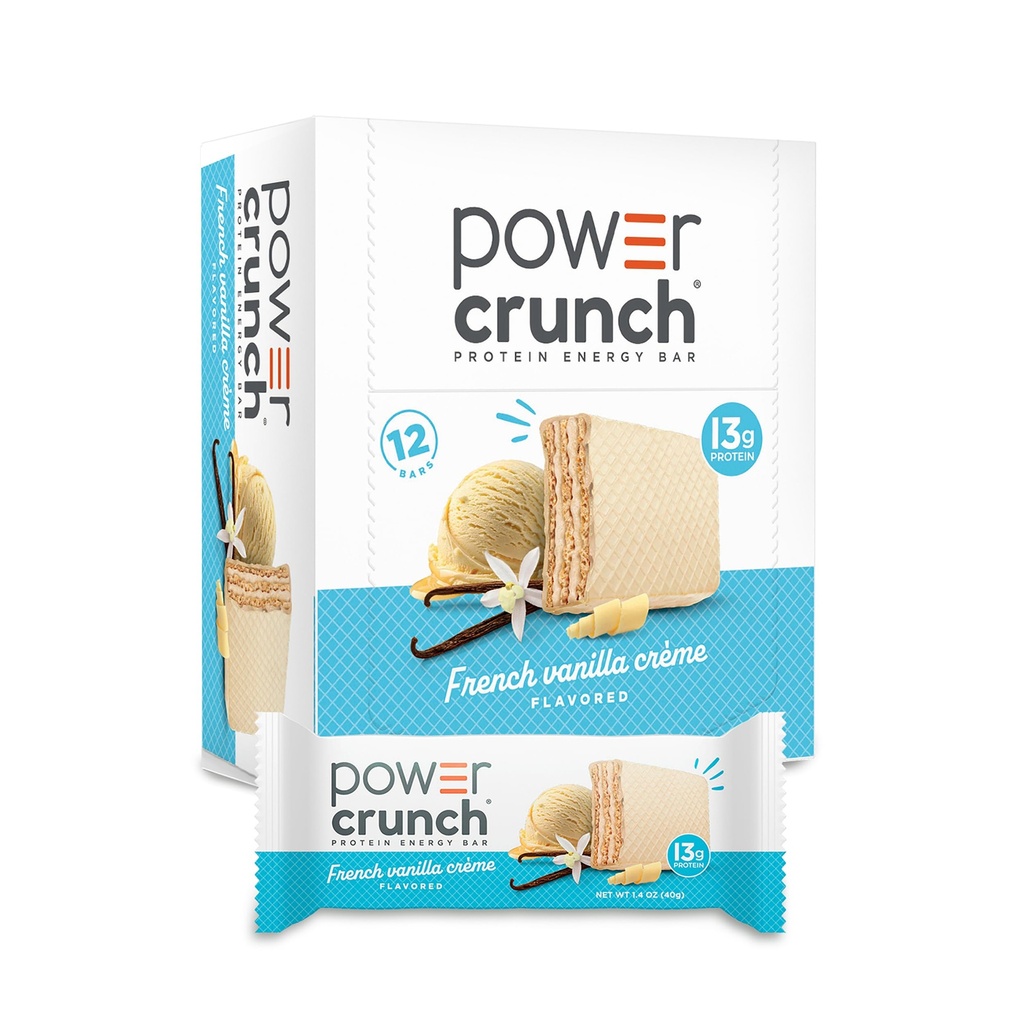 Barrette di Wafer Proteine Crunch, Spuntini di alta proteina con Gusto Delizioso, Creme di Vanilla Francese, 1,4 oncia (12 Conte)