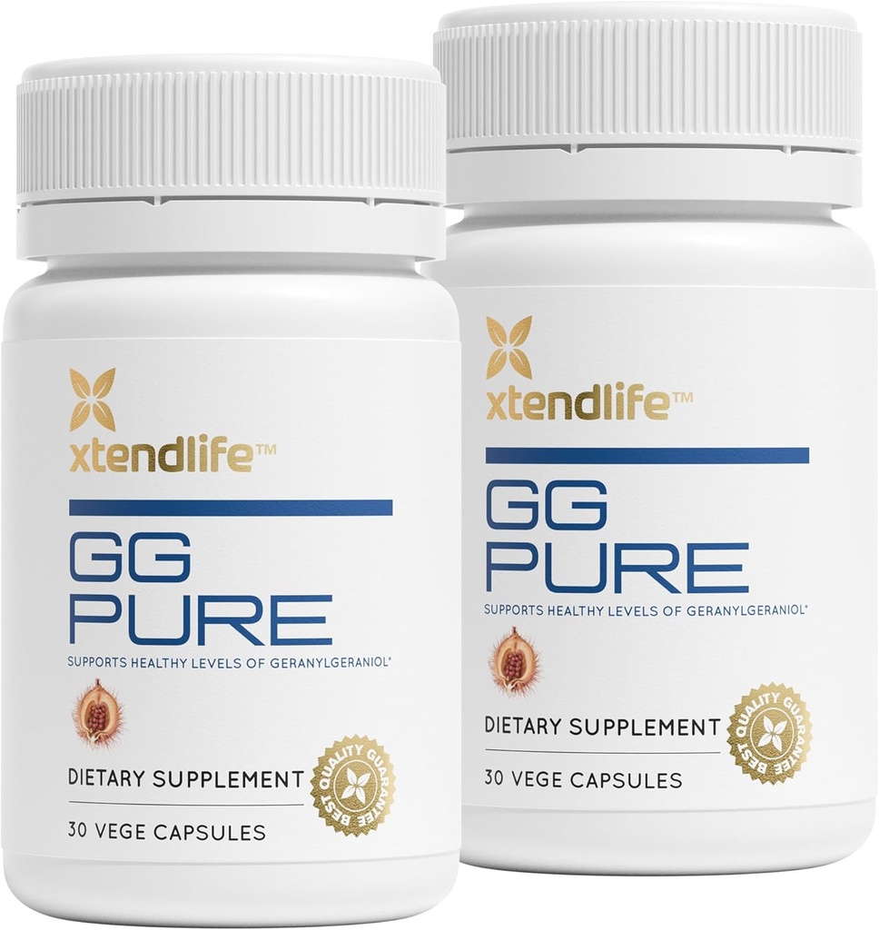 Xtendlife GG Pure Geranylgeraniol per CoQ10, Bone, Muscle & Heart Support - 150mg GG Gold della Annatto Seeds - Ideale per gli utenti Statini - 2 mesi di fornitura (Pack of 2)