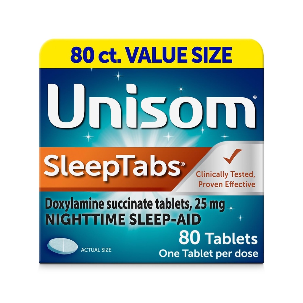 Unisom SleepTabs, Nighttime Sleep-aid, Doxylamine Succinate, 80 compresse
