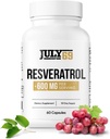 Capsule Resveratrolo 600mg per Serving, Potente Antiossidante Integratore Alimentare Capsule, 60 capsule in 1 bottiglia, Made in USA
