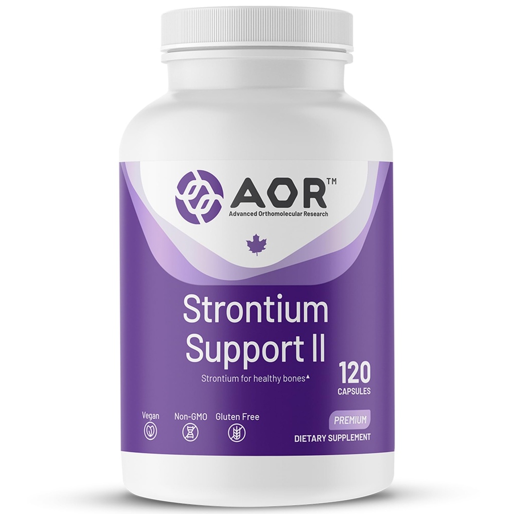AOR, Strontium Support II, Supporto minerale per la salute del chiodo, Vegan, Non OGM (120 caps)