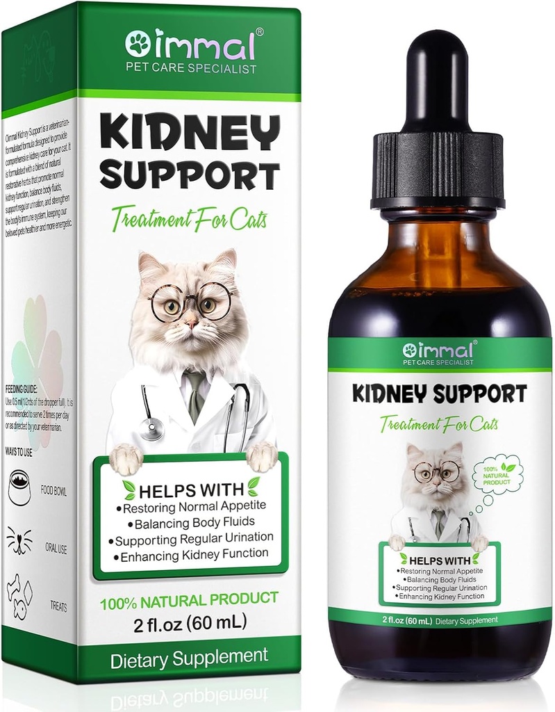 Supporto per fegato ALIVO per gatti, fegato e reni supporto per gatti con Estratto di erbe naturale Aiuta a bilanciare gatti fegato e reni salute, naturale Pet Herbal Supplemento per gatti - 60 ml