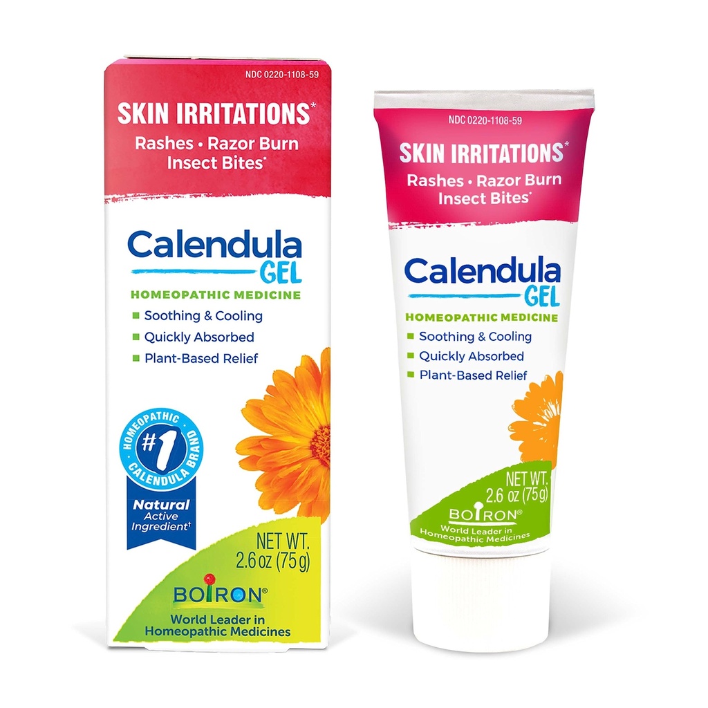 Boiron Calendula Gel Relief da Rashes, Irritazioni della pelle, Razor Burn, o Bite Insetto - Non-Greasy e Fragrance-Free - 2.6oz