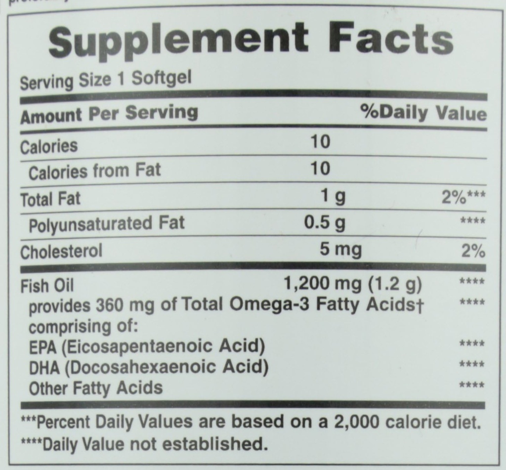 Bounty Fish Oil, Supporta la salute del cuore, 1200 Mg, Softgel a rilascio rapido, 200 Ct (Pack of 2)