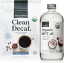Natural Force Organic Clean Decaf Coffee + Organic MCT olio Bundle – 100% Pure Coconut MCTs & Mold & Mycotoxin Free Coffee – Non-GMO, Keto, Paleo, e Vegan - 12 Oz e 16 Oz