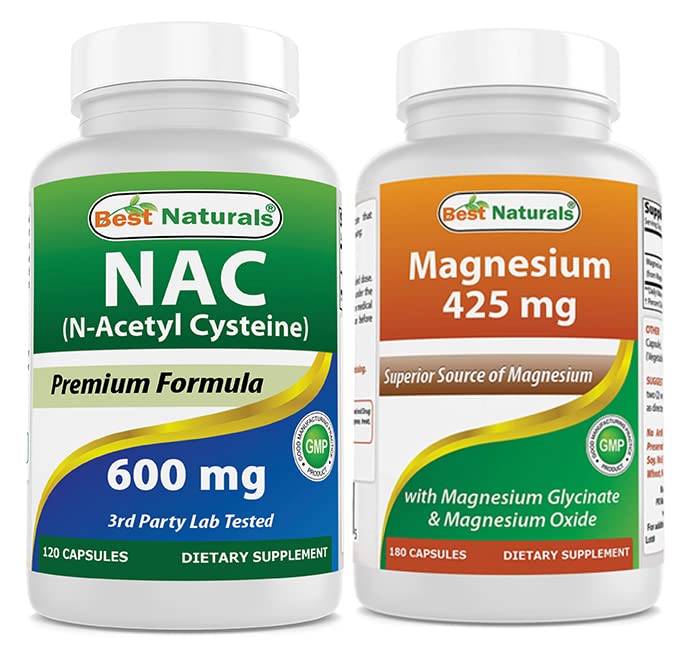 Migliori naturali NAC 600 mg & Magnesio Glycinate 425 mg