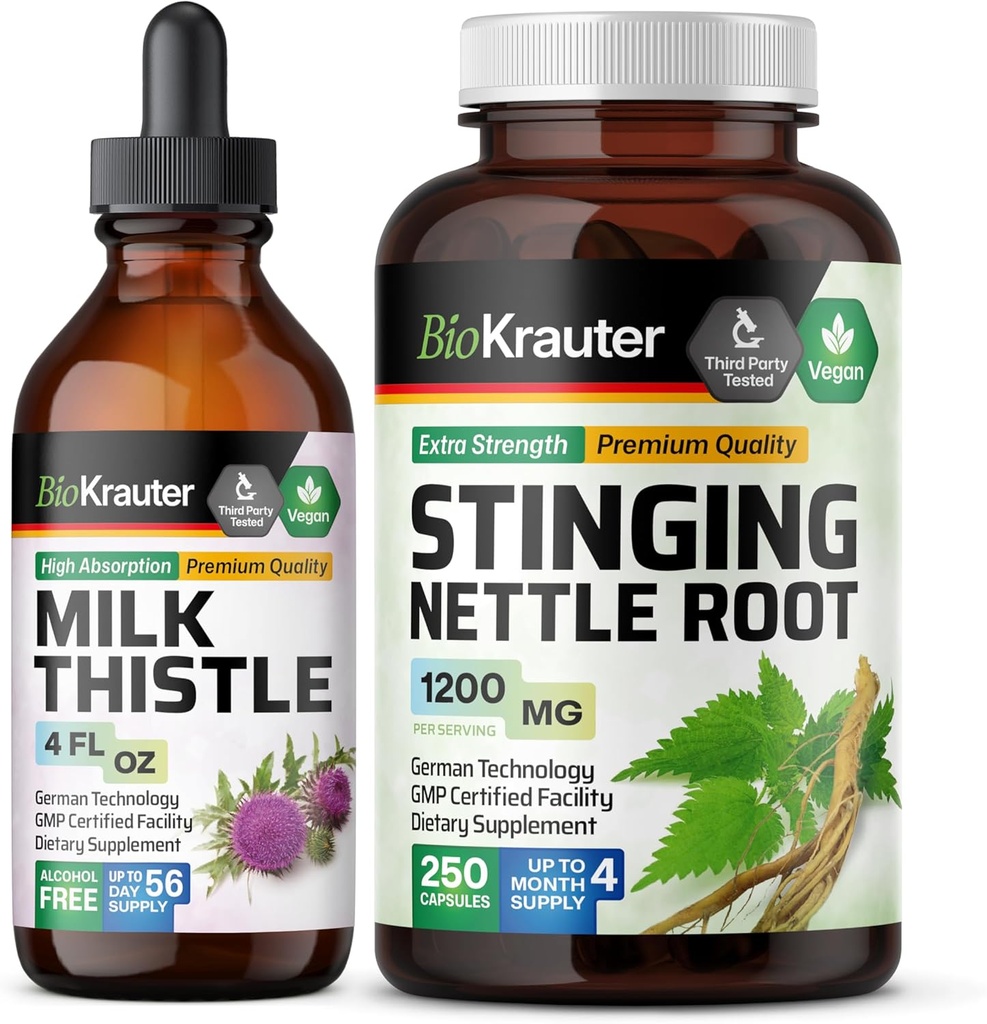 BIO KRAUTER Latte Tincture 4 Fl. Oz. & Sting Nettle 250 Capsule
