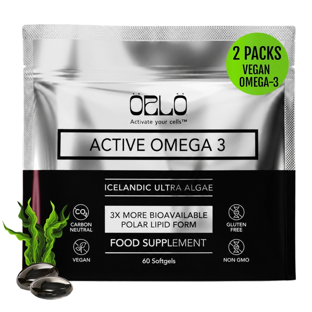 Orlo Omega 3 – Integratore Vegan Omega-3 (EPA & DHA) – Olio di pesce ad alta resistenza & Krill alternativa da olio di alghe (120 Mini Burpless Softgels)
