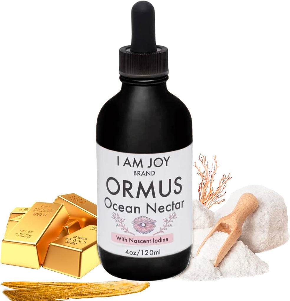 I Am Joy co. Ormus Ocean Nectar Oro Monoatomico con Iodio Progettato per determinare la ghiandola pineale, sostenere la tiroide e aumentare i sentimenti di allerta, la chiarezza di pensiero e di energia 4oz
