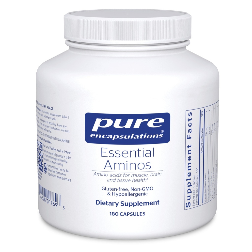 Pure Encapsulations Essential Aminoacidi - Muscle Recovery Support & Health* - con Leucina, Threonine & Tryptophan - 180 capsule