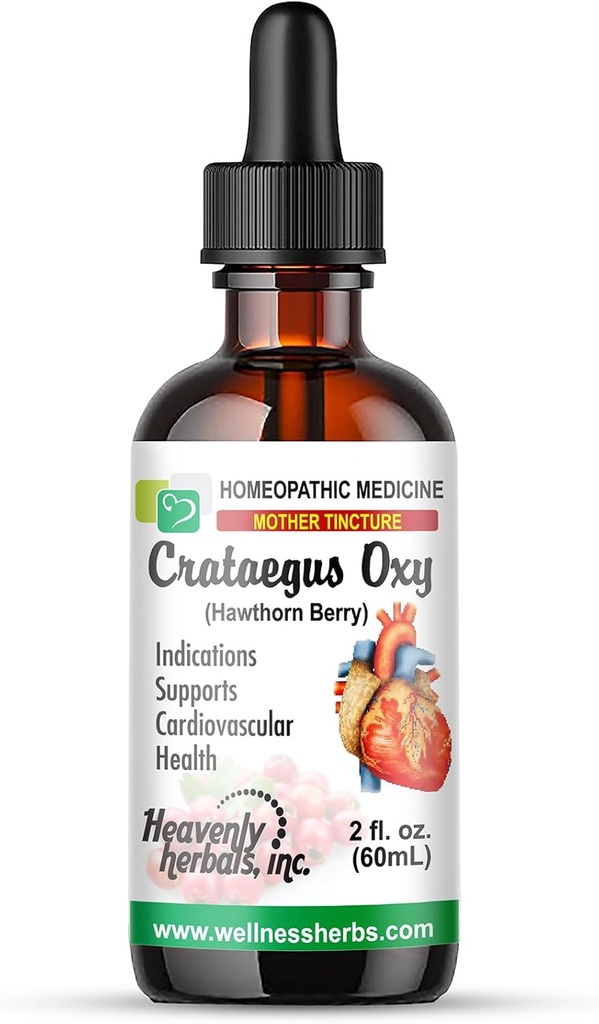 Crataegus Oxyacantha Q - Tintura Madre – Estratto di bacche di biancospino - Supporta la salute cardiovascolare e Regola la circolazione sanguigna – Made in USA – 2 fl. Oz – Medicina omeopatica