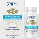 Estratto di foglie di uliveto greco Zane - min. 20% Oleuropein - Fornisce supporto pressione sanguigna Immune e sano, promuove la salute del sistema cardiovascolare - 60 capsule non OGM, Gluten - Lactose – Paraben Free