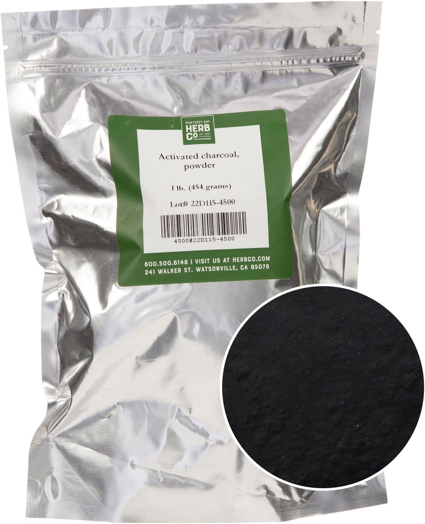 MONTEREY BAY HERB CO. Polvere di carbone attivata | Uso per la cura del corpo, maschere di faccia, dentifricio (1lb)