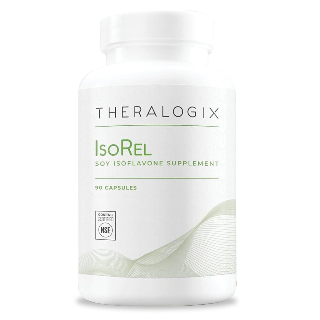 Theralogix IsoRel Intero Soybean Extract Supplement - 90-Day Supply - Menopause Support to Aid Hot Flashs - Prostate Health Support for Men - NSF Certified - 90 Capsule