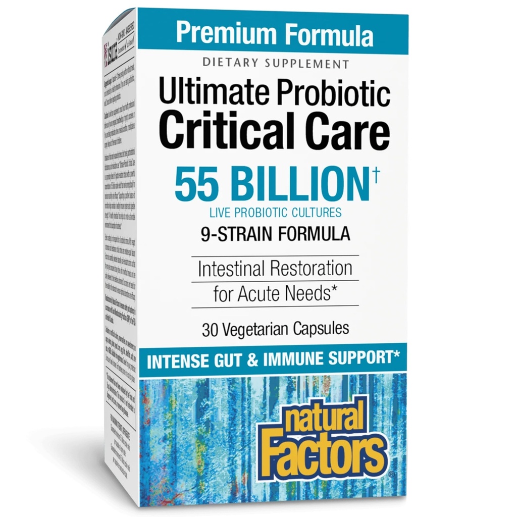 Fattori naturali Ultimate Probiotic Critical Care, Supporta Restauro Intestinale, 9 Strains, 55 miliardi di CFU