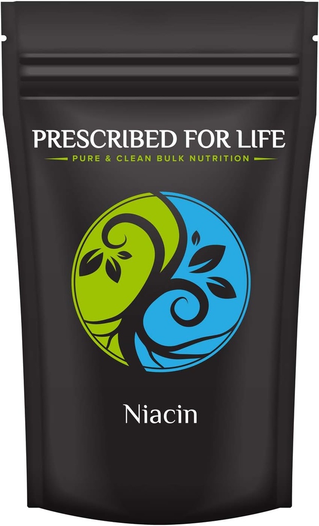 Prescritto per la polvere di niacina di vita | Vitamina B3 per la salute della pelle e il supporto digestivo | Vegan, Gluten Free, Non OGM | Polvere di acido nicotinico (25 kg / 55 lb)