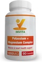 Invita Potassium Magnesium Complex 1000 MG per Leg & Muscle Support I (90 capsule) - Aspartato di potassio ad alto assorbimento con ossido di magnesio Glycinate Gluconate & Citate