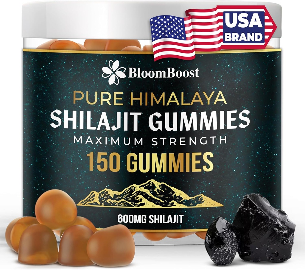 Shilajit per uomini e donne - Shilajit Gummies - Shilajit Pure Himalayan | 600mg Shilajit, 150 Gummies (75 Serve)