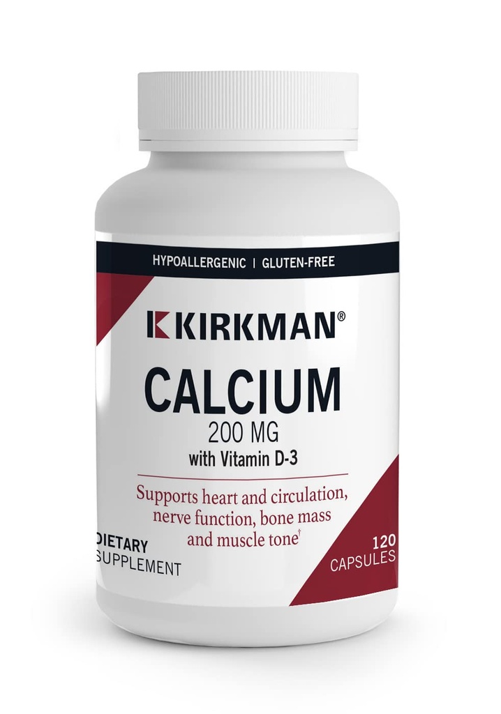 Il calcio più puro di Kirkman 200 mg - Capsule Vegetariani Ipoallergenico 120 - Gluten e Casein Free