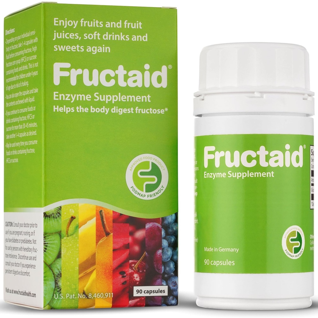 Integratore di enzimi - 90 capsule, in modo da poter godere di frutta, succhi di frutta, bibite morbide e dolci di nuovo, supplemento dietetico, senza glutine, senza lattosio