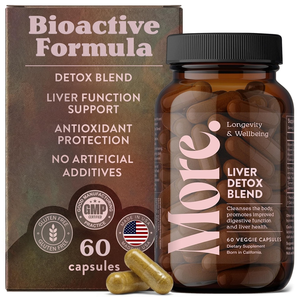 Ancora. Longevity & Wellbeing Liver Support & Cleanse – Potent Extract-Based Formula con antiossidanti e aminoacidi – Liver Health & Digestive Balance – 60 capsule (Made in USA)