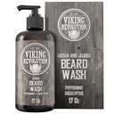Shampoo di lavaggio del cuscinetto w/Argan & Jojoba Oli - Morbide e rinforza - Menta naturale della menta piperita e profumo di eucalipto - Shampoo del cuscinetto w/olio della barba (17 oz Shampoo)