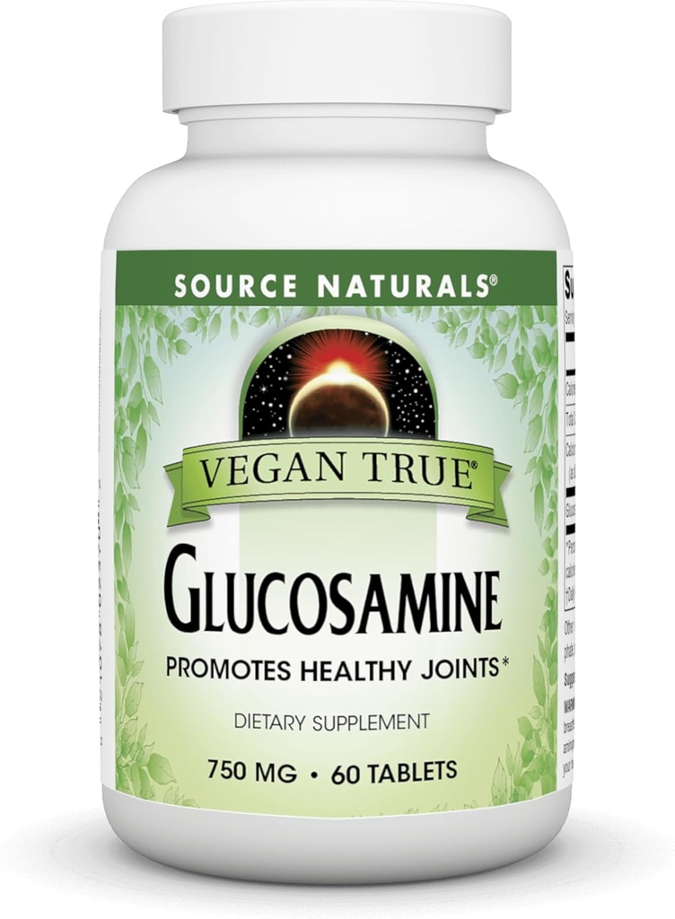 Fonte Naturals Vegan True Glucosamine, promuove Giunti sani*, 750 mg - 60 compresse