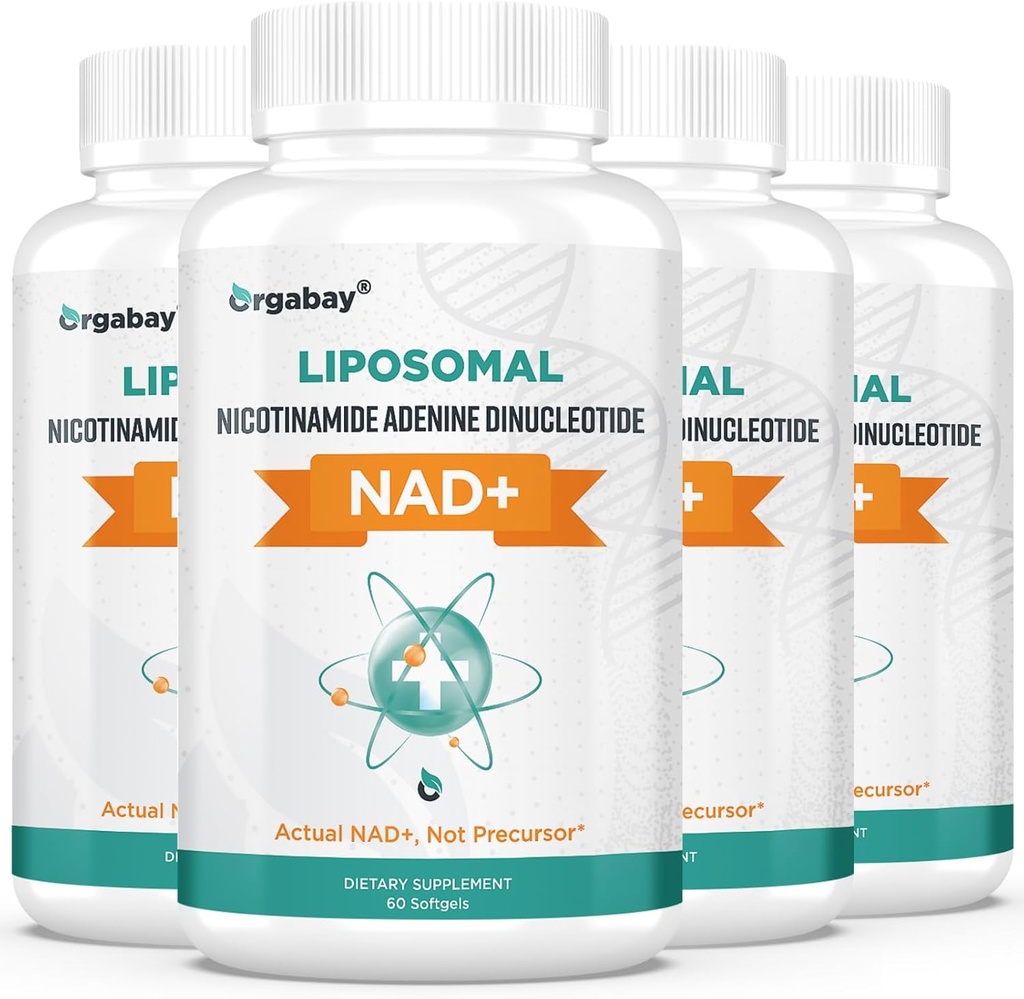 Orgabay Liposomal NAD+ Supplemento 500 mg, ad alto assorbimento, Boost NAD+ con TMG 250 mg, NAD effettivo più efficiente di Nicotinamide Riboside, Support Cellular Energy, Affinamento sano | 240 Softgels