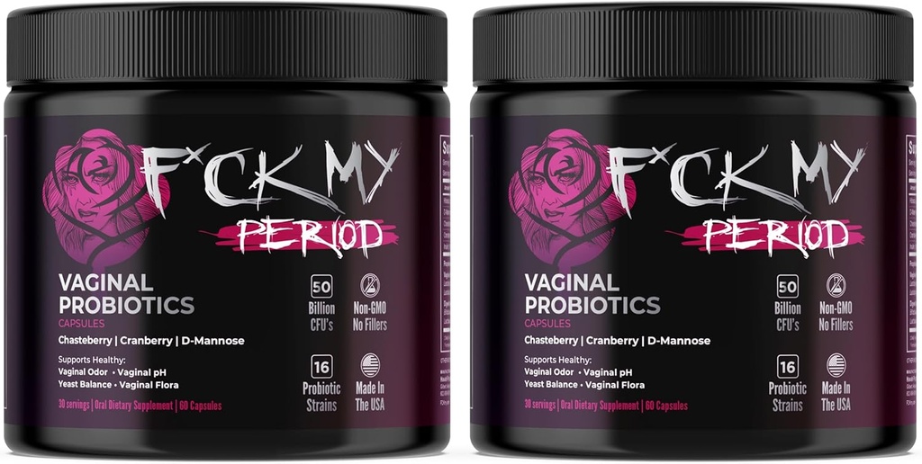 Periodo Probiotici vaginali per donne | Probiotici Periodo femminile Probiotici Viginali | Probiotici femminili per PH Balance & Vag Health | Prebiotici per Gut, UTI, & Vagional Health (2 Pack)