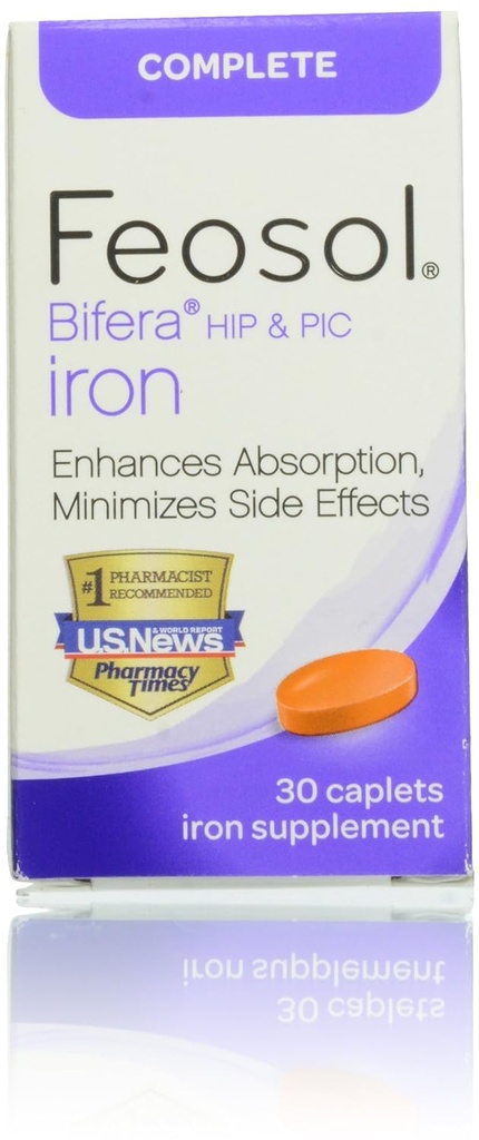 Feosol Completo di Bifera Iron Caplets 30ct