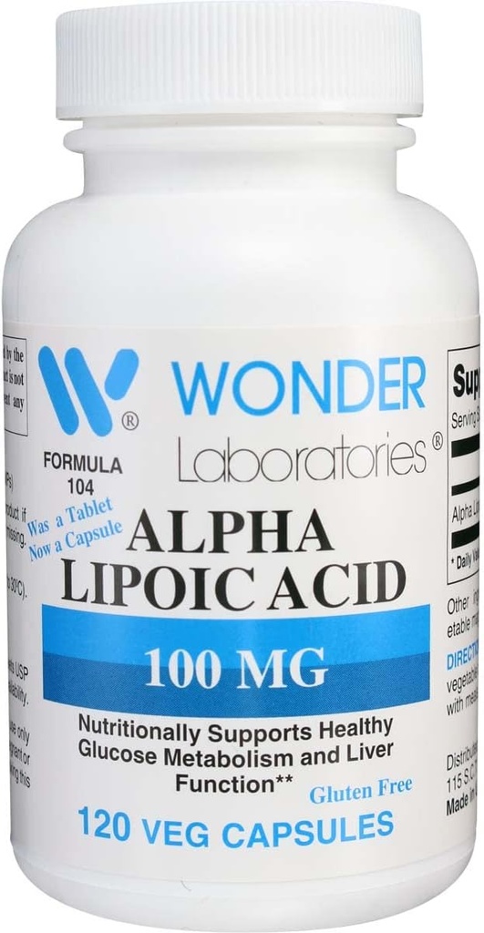 Wonder Labs Acido lipoico alfa 100 mg, 120 capsule di veg